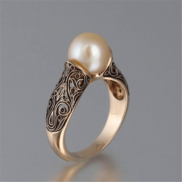 Bague en Or avec Perle Vintage Classique