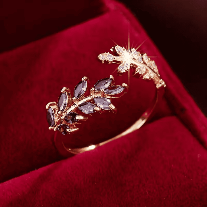 Bague Élégante en Feuille de Laurier Verdoyant
