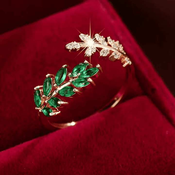 Bague Élégante en Feuille de Laurier Verdoyant