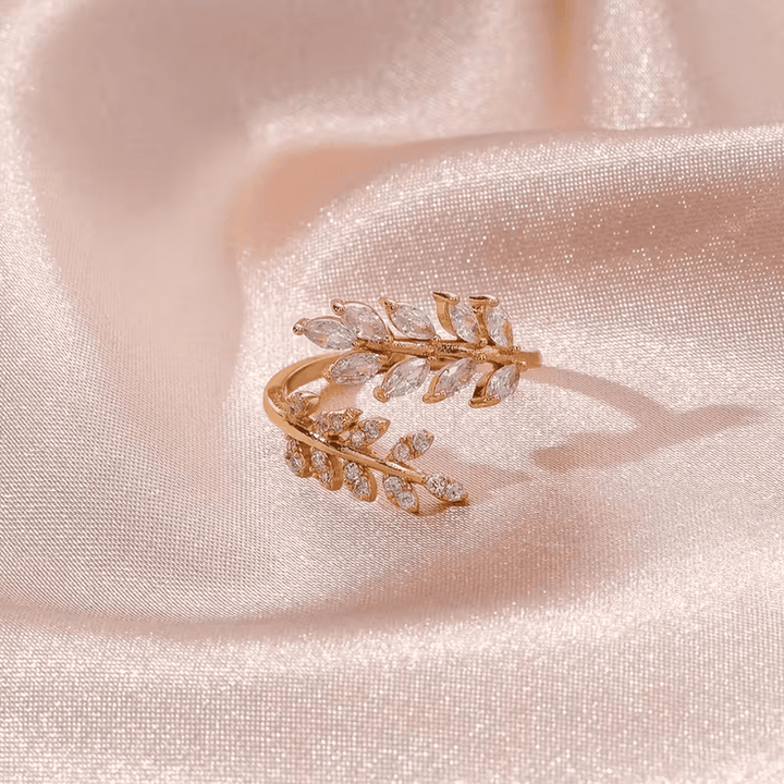 Bague Élégante en Feuille de Laurier Verdoyant