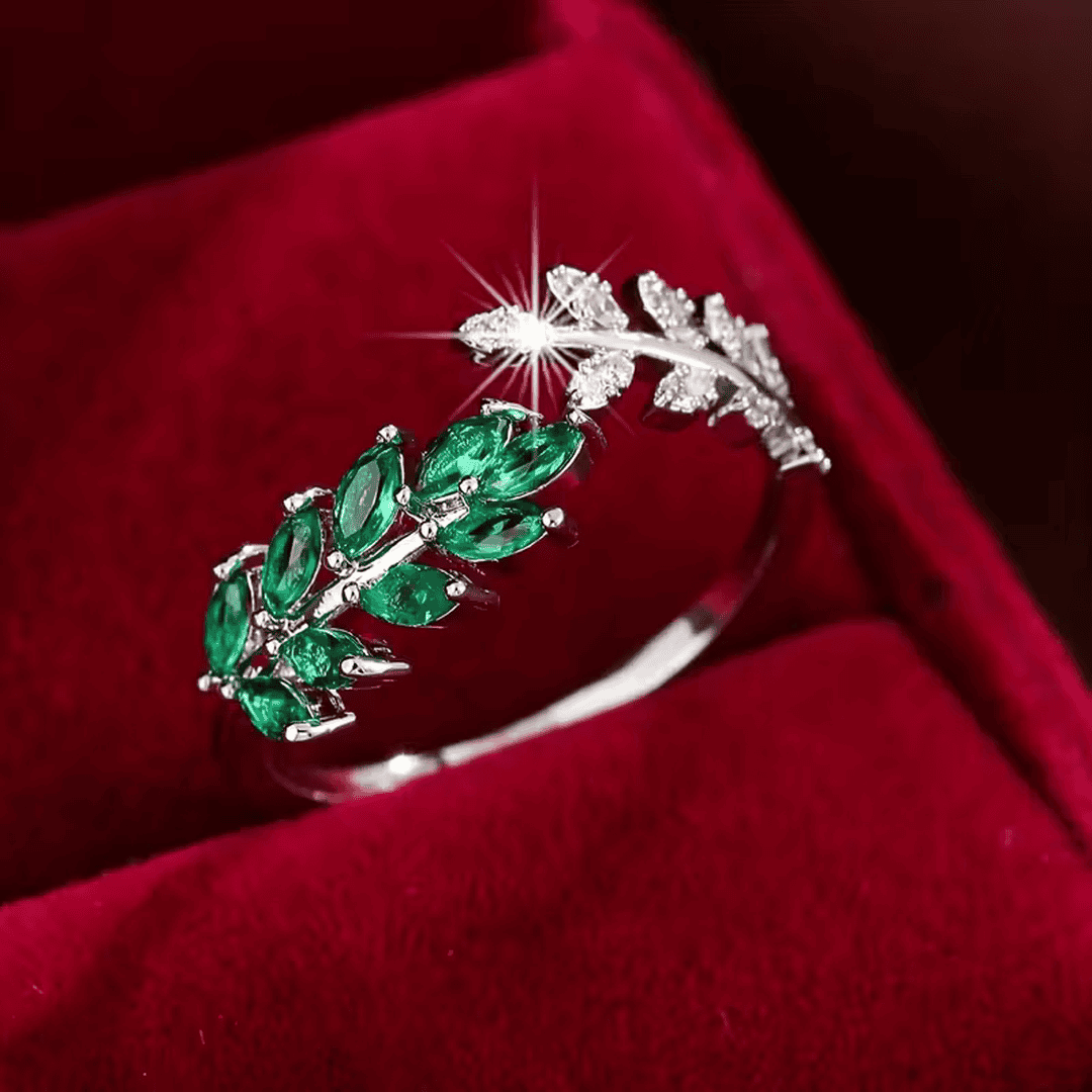 Bague Élégante en Feuille de Laurier Verdoyant
