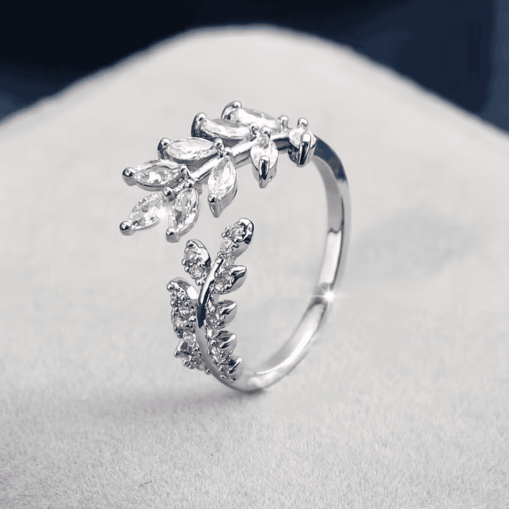Bague Élégante en Feuille de Laurier Verdoyant