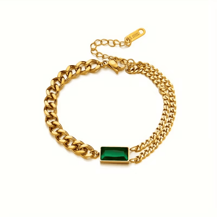 Bracelet en Chaîne avec Émeraude