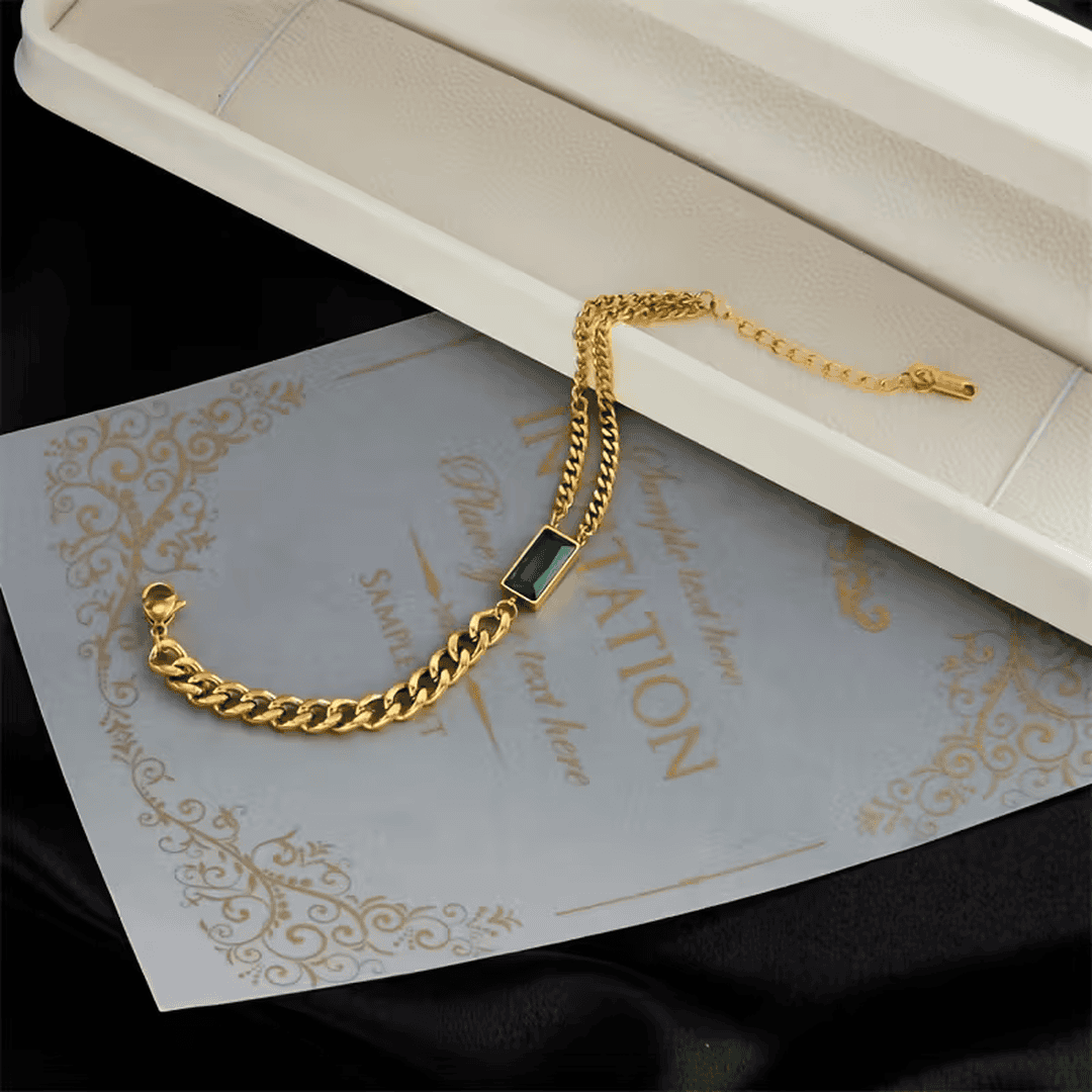 Bracelet en Chaîne avec Émeraude