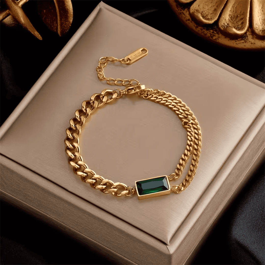 Bracelet en Chaîne avec Émeraude