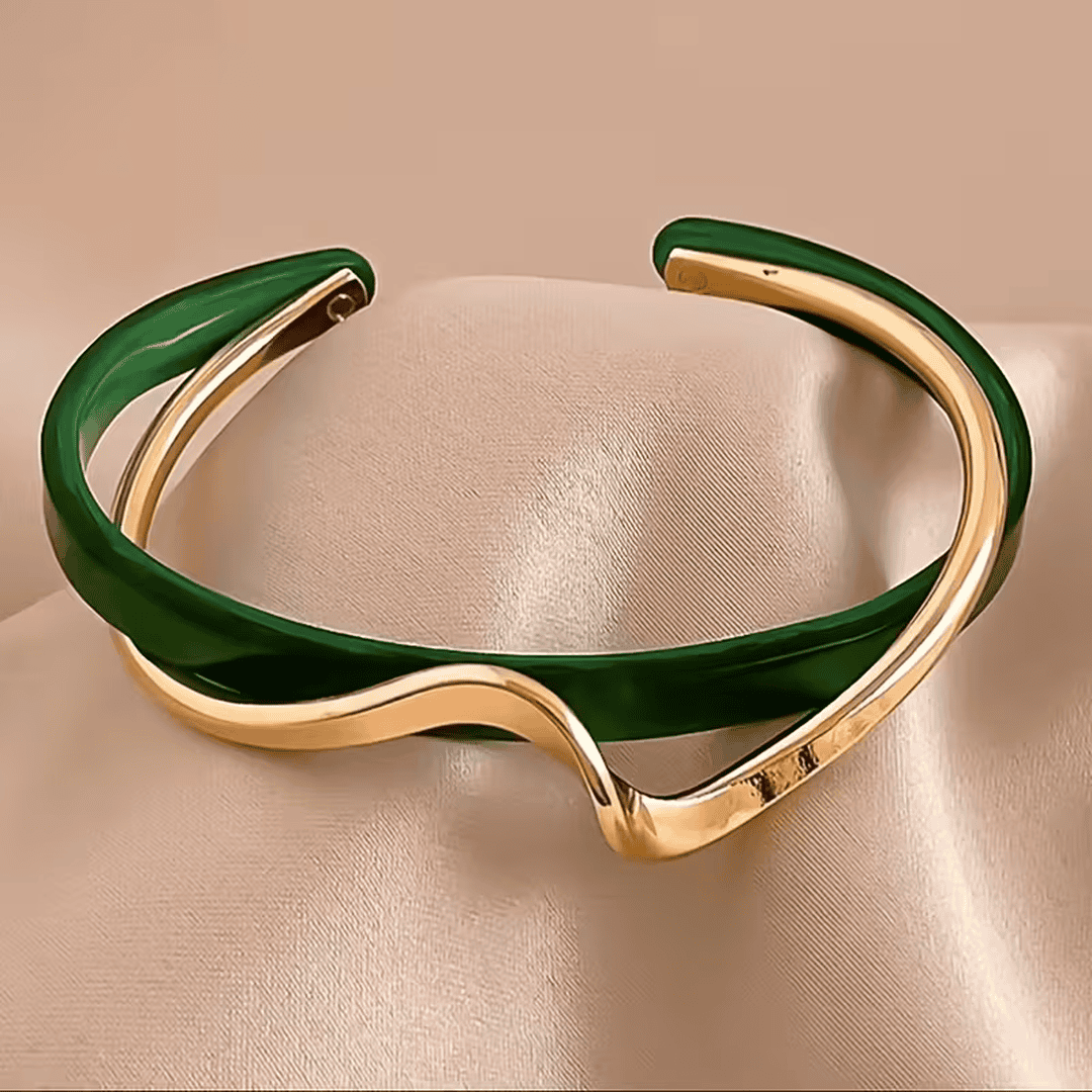Bracelet Élégant en Émeraude Verte