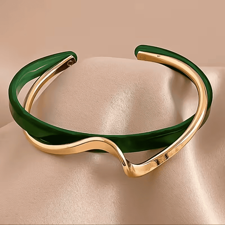 Bracelet Élégant en Émeraude Verte