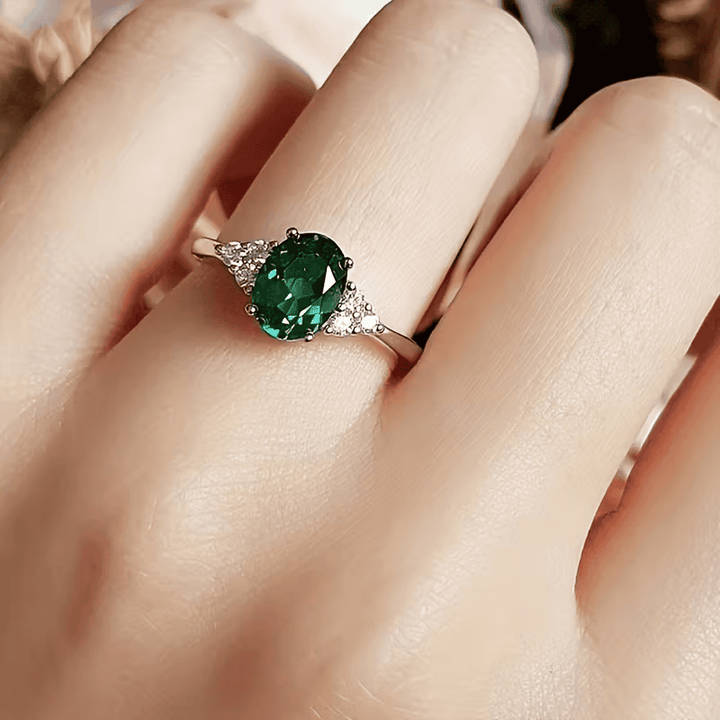 Bague de Promesse en Cristal Émeraude