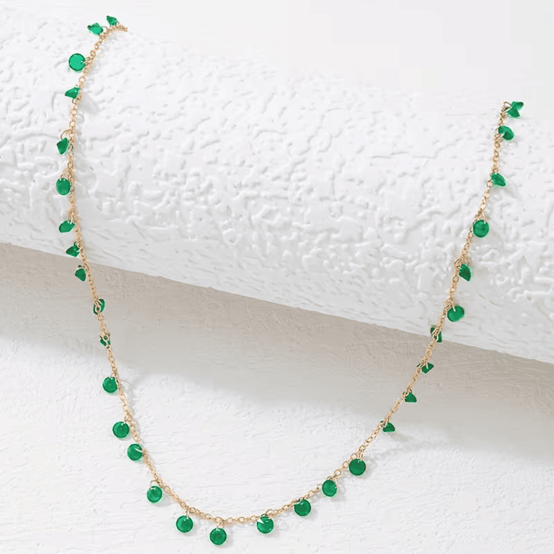 Collier goutte en émeraude fait main