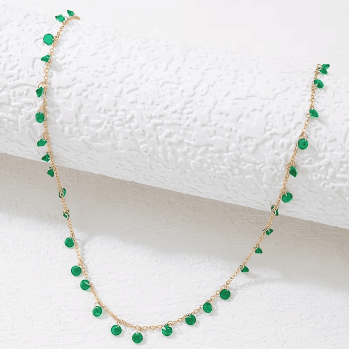Collier goutte en émeraude fait main
