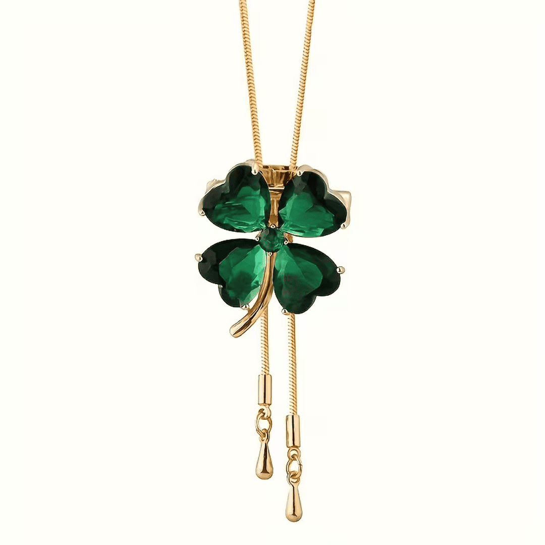 Collier pendentif Trèfle en Émeraude