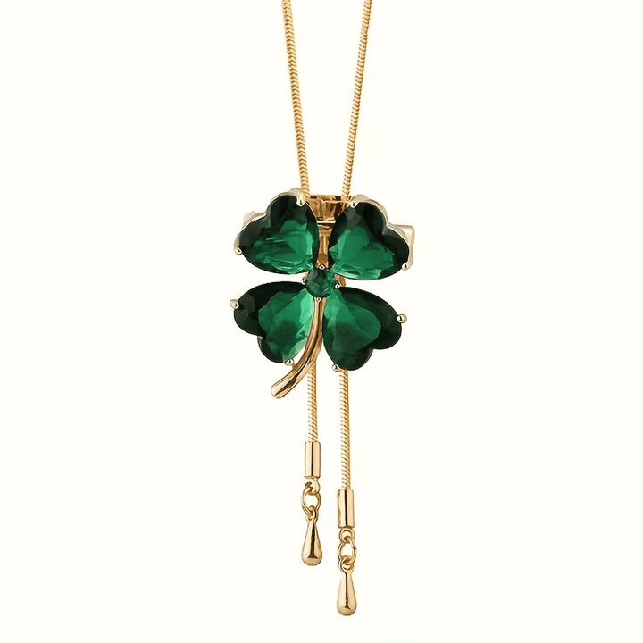 Collier pendentif Trèfle en Émeraude