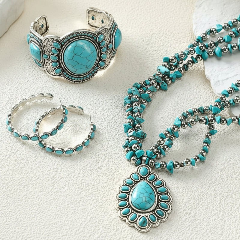 Ensemble de Perles Turquoise Éclatantes