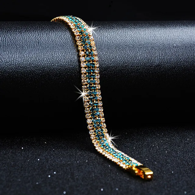 Bracelet Élegant Vert Scintillant