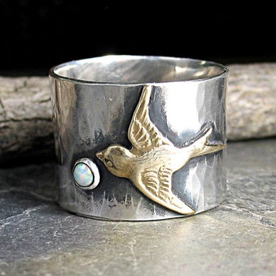 Bague Vintage en Argent Colibri