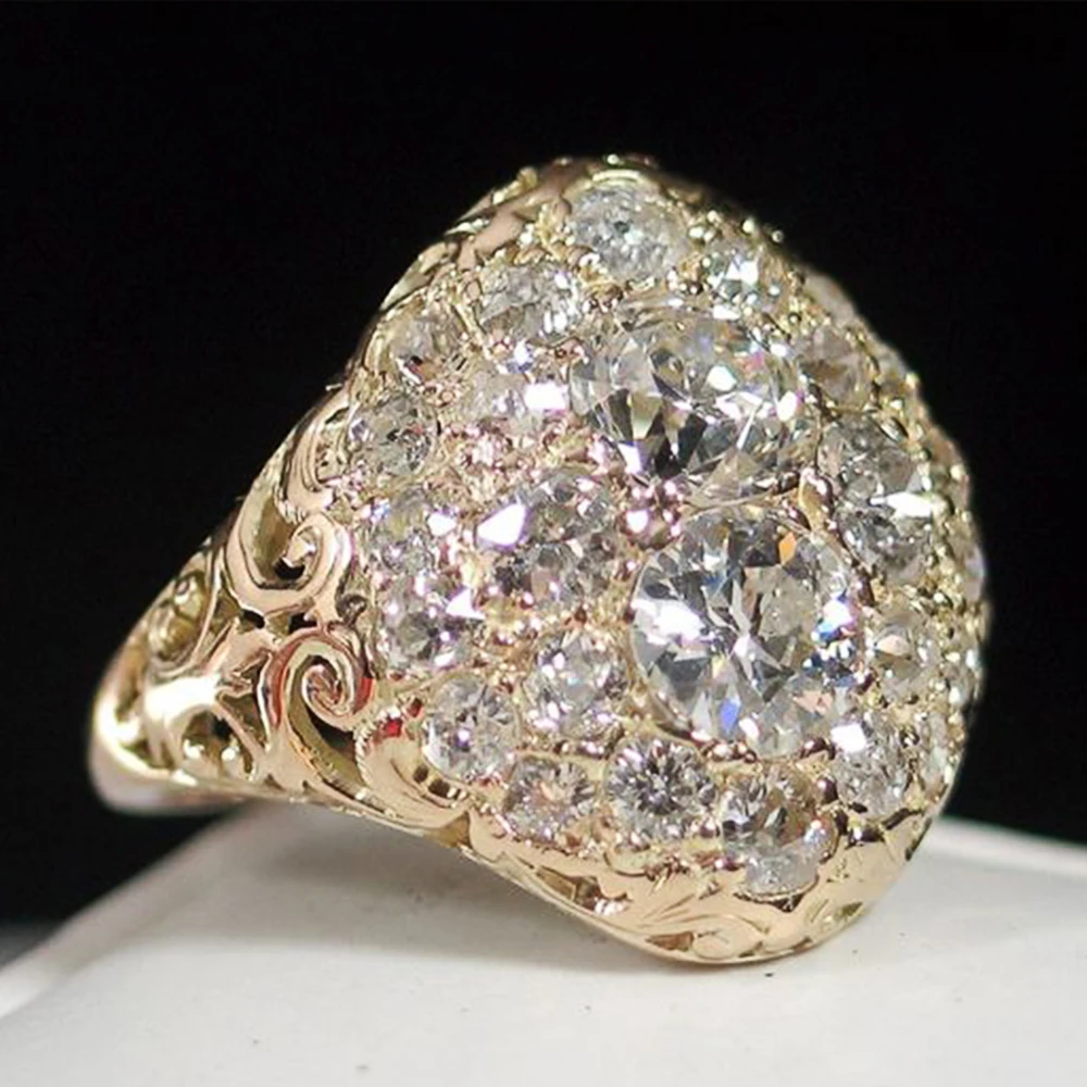 Bague Vintage en Or avec Diamant Rond