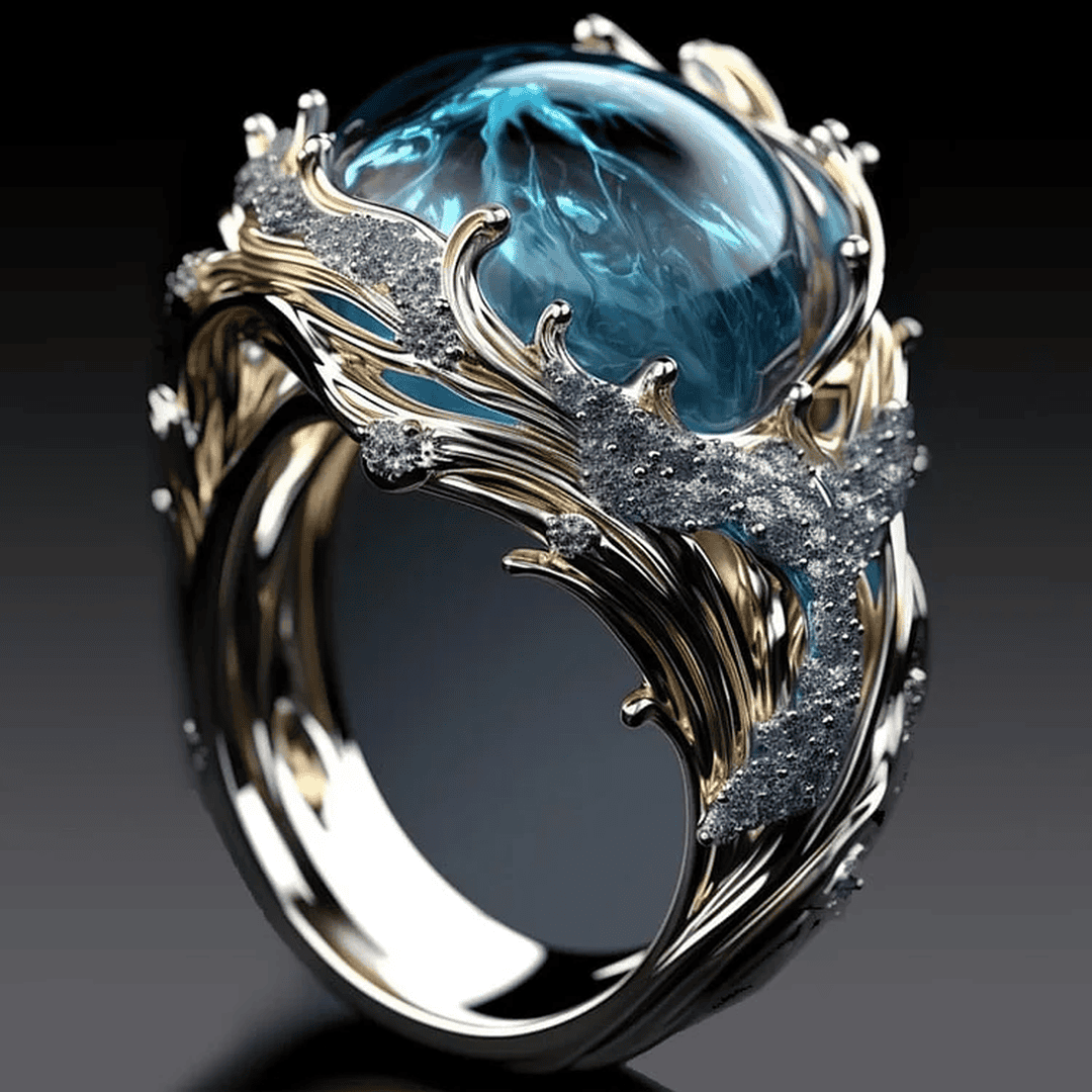 Bague Vintage Océan en Cristal