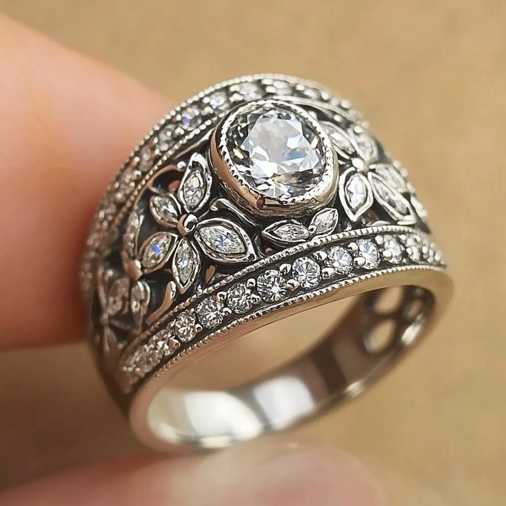 Bague Vintage en Argent Éclatant
