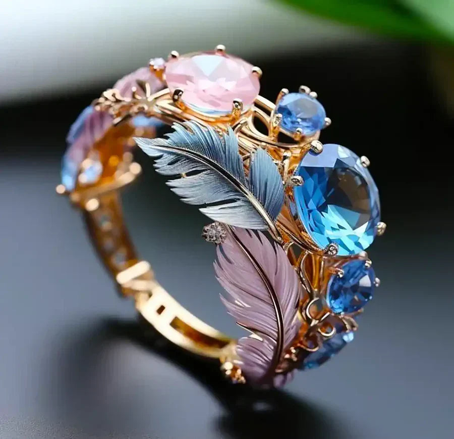 Bague Prestige en Plume Exotique