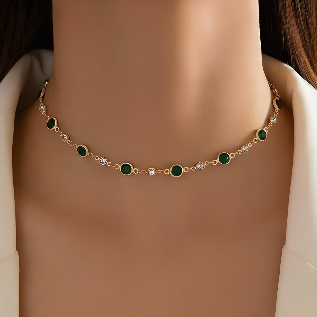 Collier Pendentif Émeraude Verte