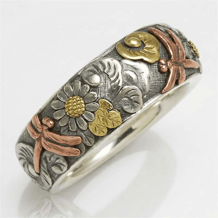 Bague en argent Libellule Tournesol