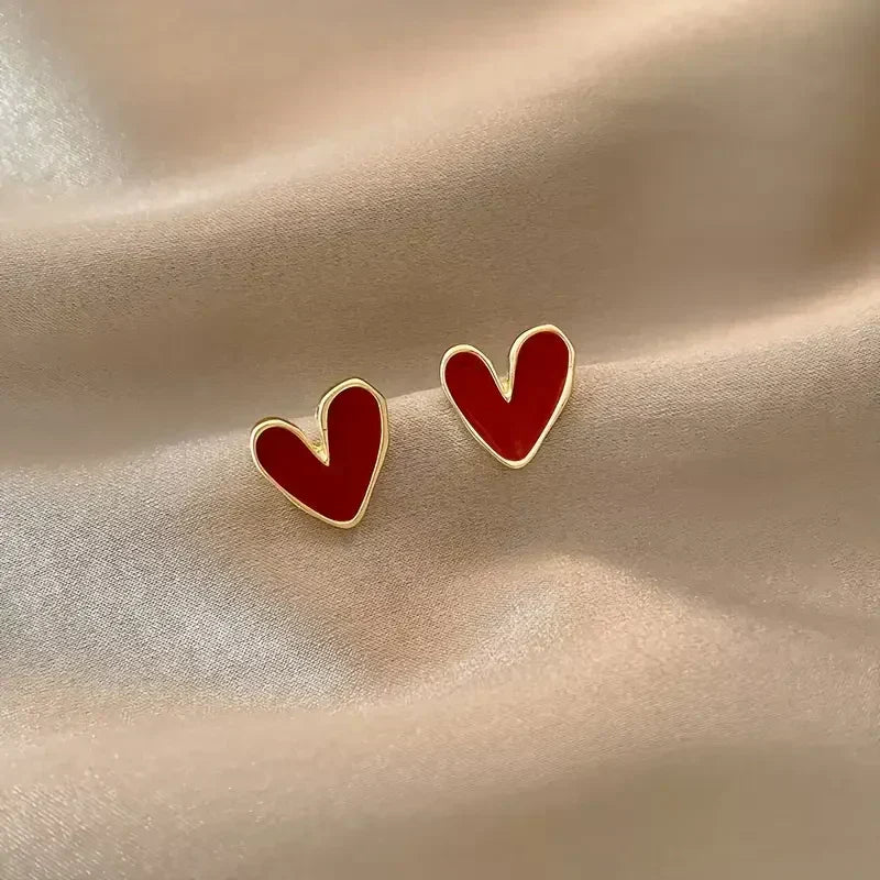 Rosalyn Antique Red Heart Earrings