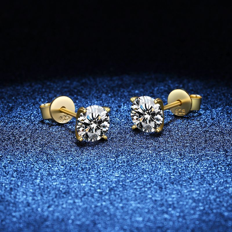 Tera Gold Stone Earrings