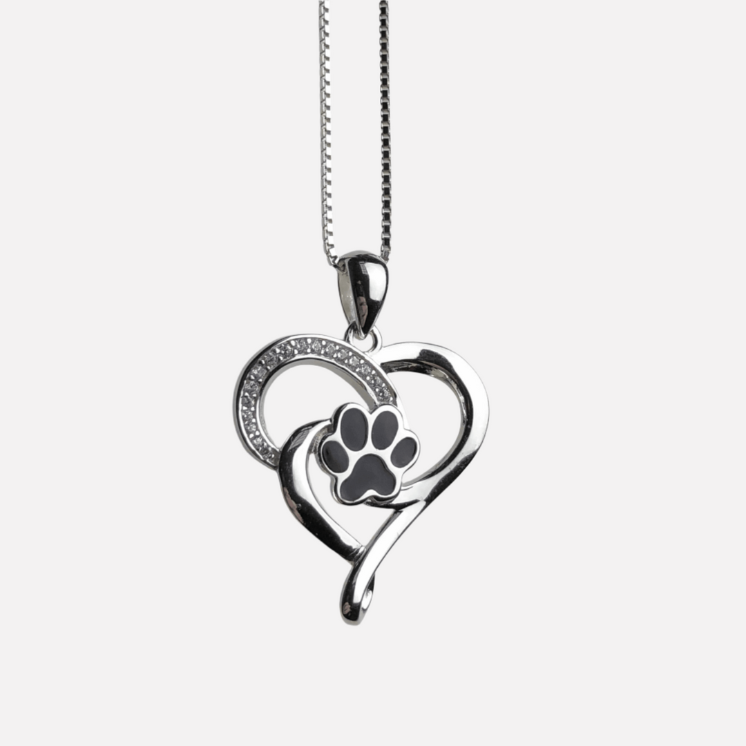 Collier Infini en Acier Inoxydable avec Cœur et Pattes