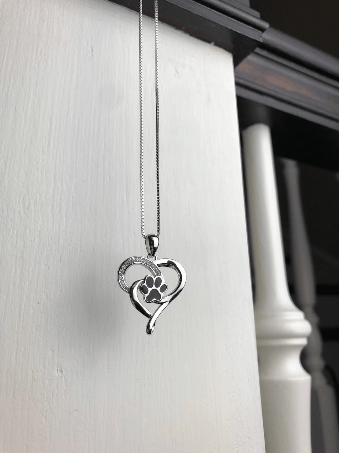Collier Infini en Acier Inoxydable avec Cœur et Pattes