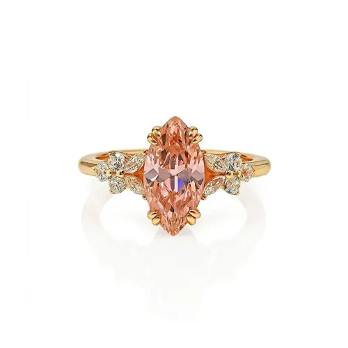 Bague Marquise en Cristaux Floraux Accent