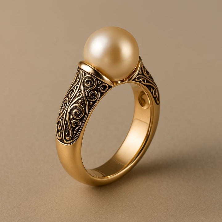Bague en Or avec Perle Vintage Classique