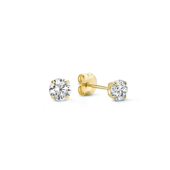 Larmes Gold Stone Stud Earrings