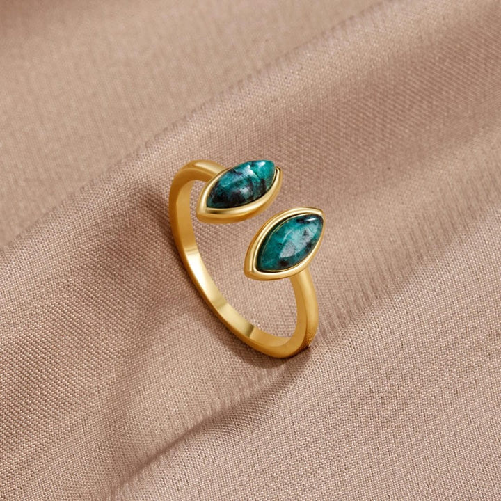 Bague Ajustable en Émeraude de Luxe