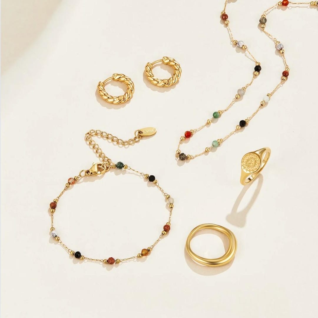 Bracelet en Gemmes Colorées - Équilibre Serein