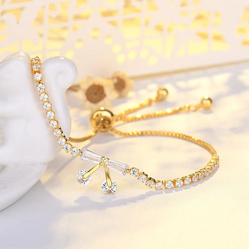 Bracelet Ajustable en Cristal Doré Vintage Étincelant