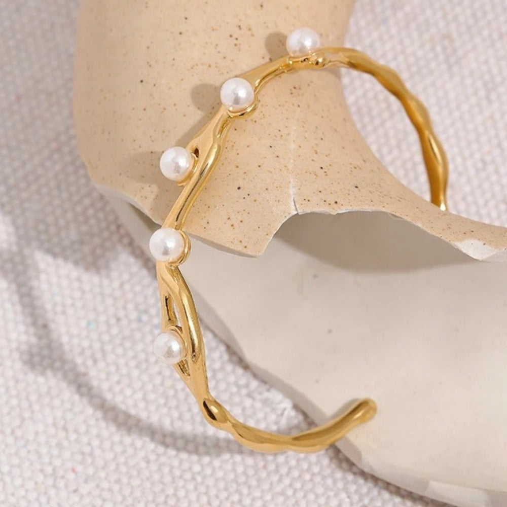 Bracelet Vintage en Perles Dorées