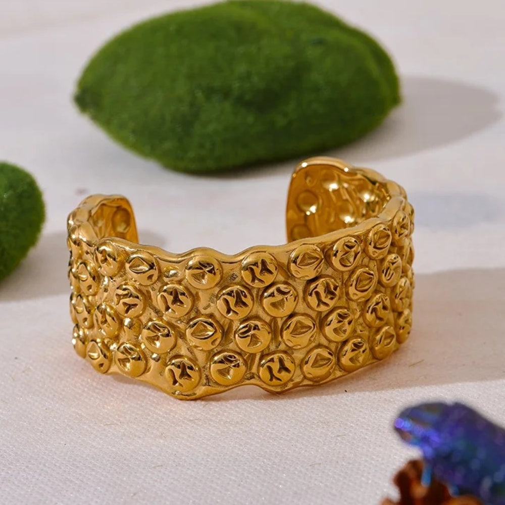 Bracelet Épais Ouvert en Or Vintage