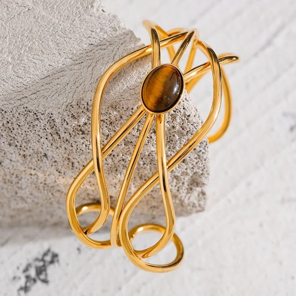 Bracelet vintage en pierres précieuses ouvert