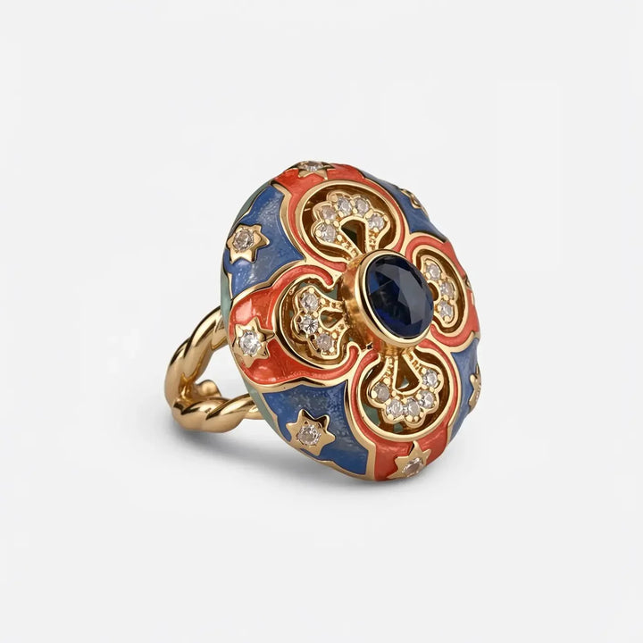 Bague Médaillon Émaillé Majesté
