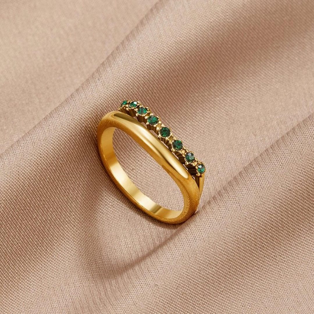 Bague Émeraude Superposée