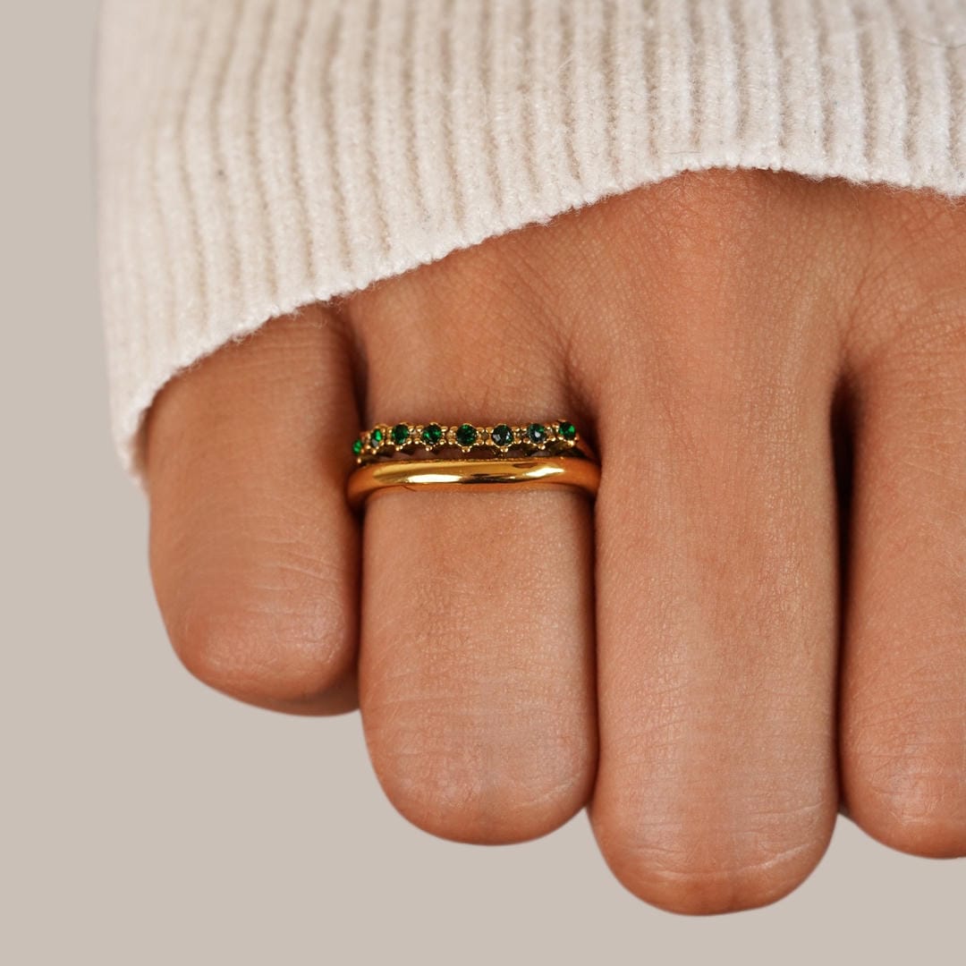 Bague Émeraude Superposée