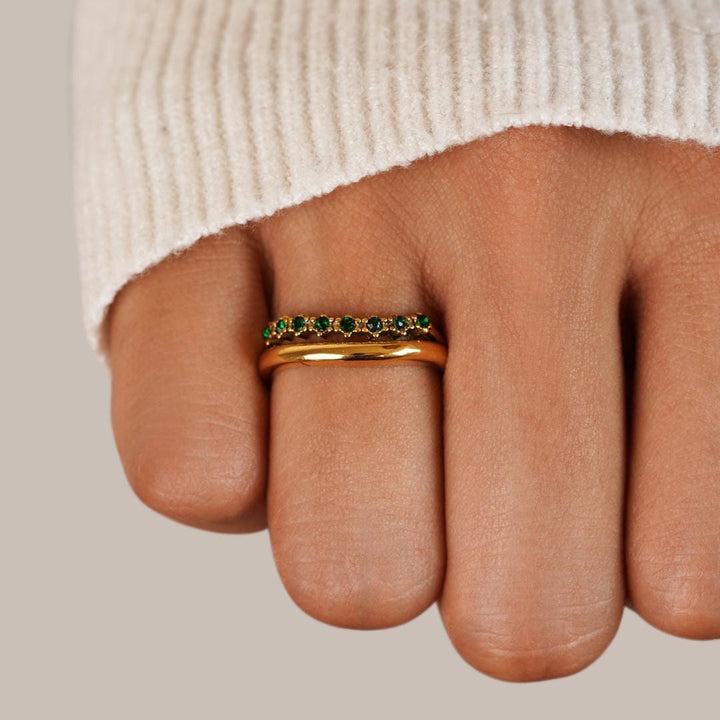Bague Émeraude Superposée