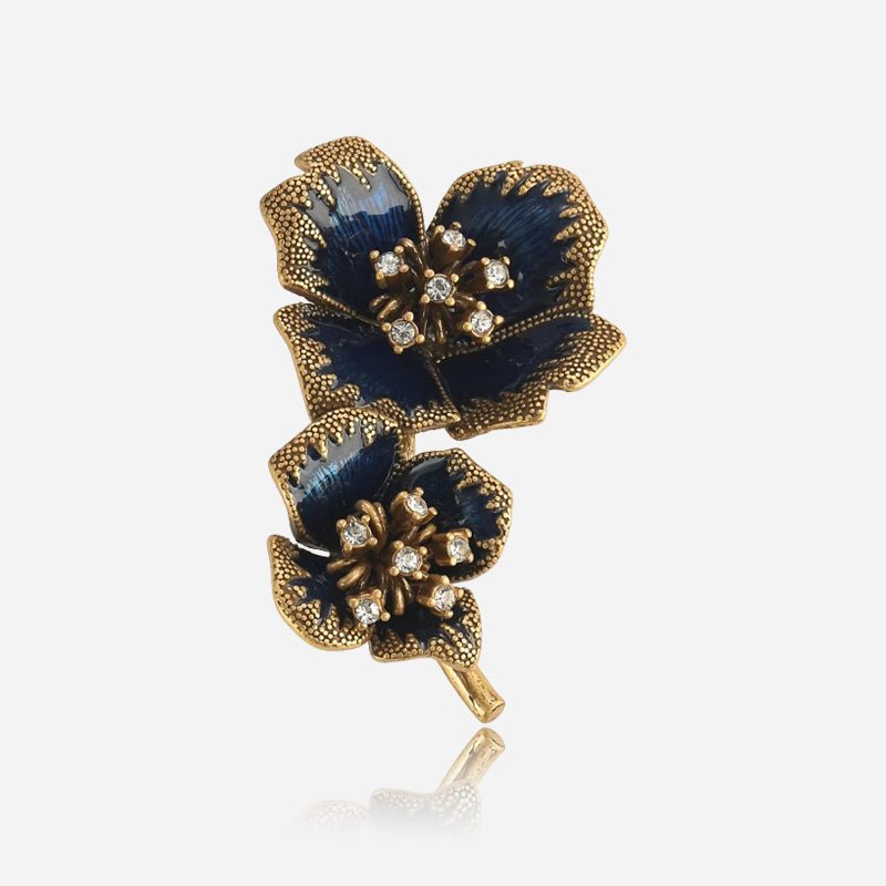 Broche Fleur de Saphir Nocturne
