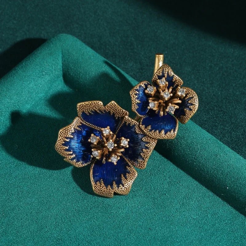 Broche Fleur de Saphir Nocturne