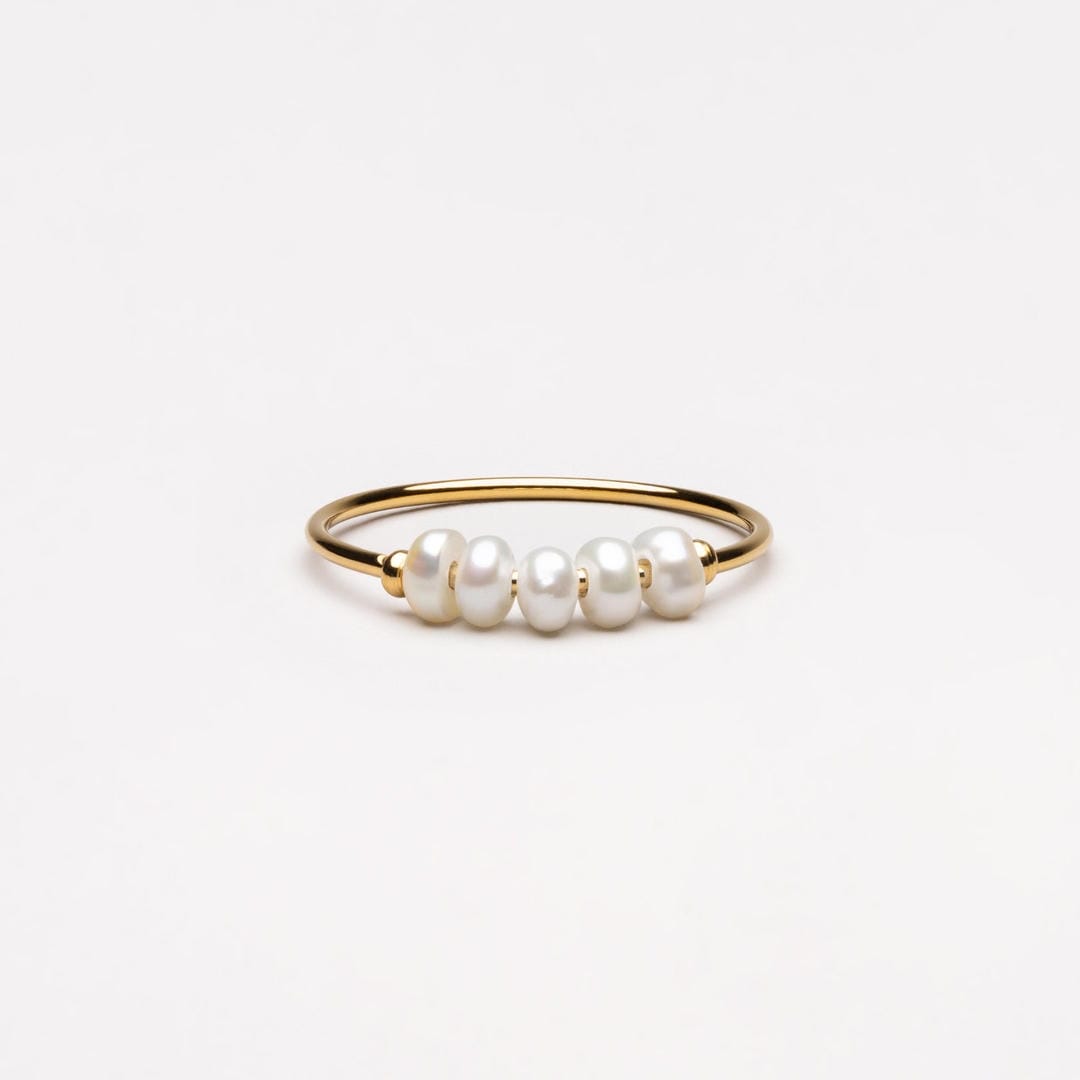 Bague Déclaration Cinq Perles Goutte de Rosée