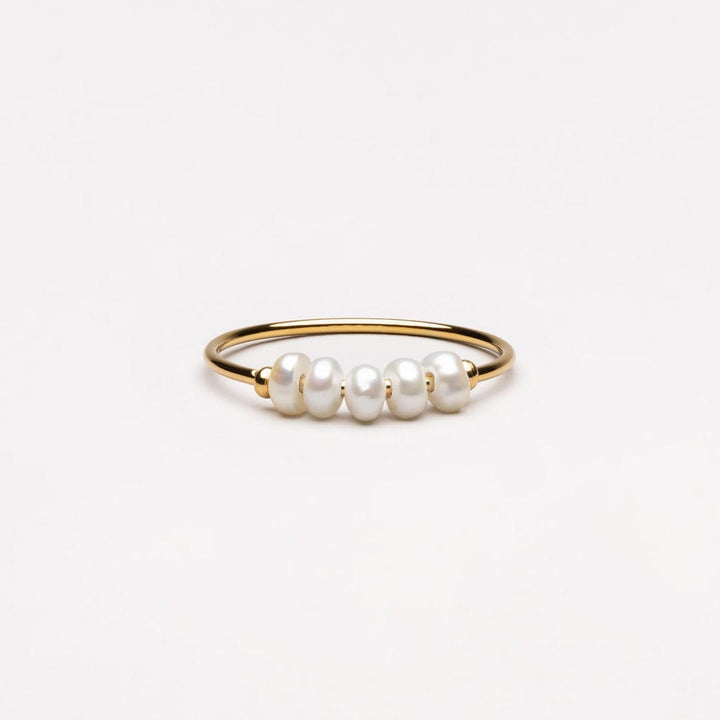 Bague Déclaration Cinq Perles Goutte de Rosée