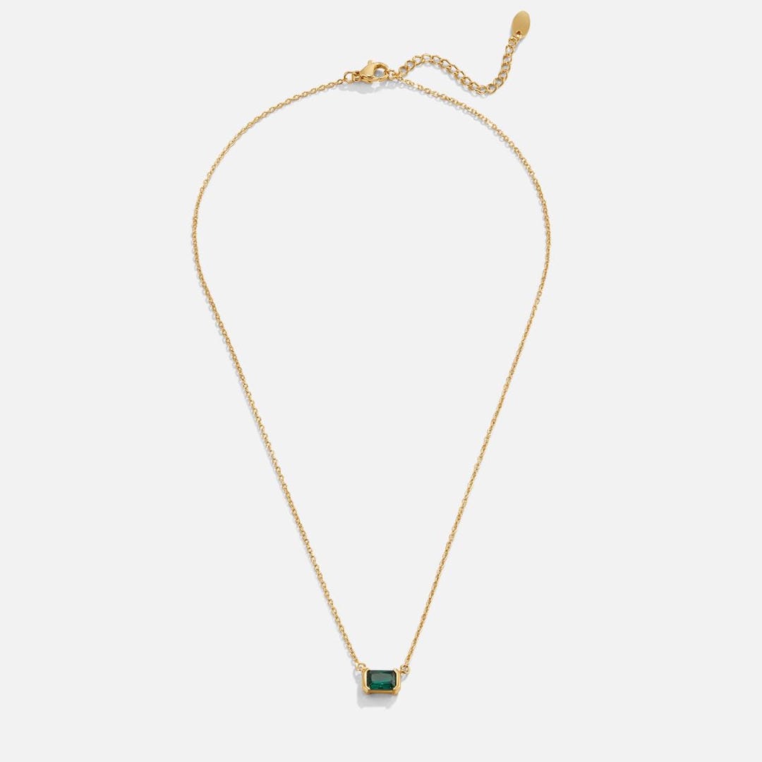 Collier en Émeraude Verte Plaqué Or