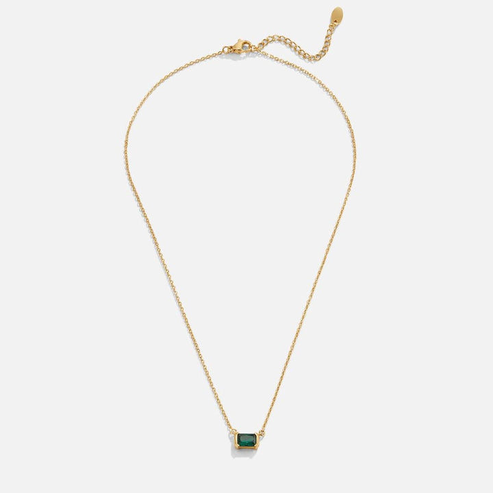 Collier en Émeraude Verte Plaqué Or