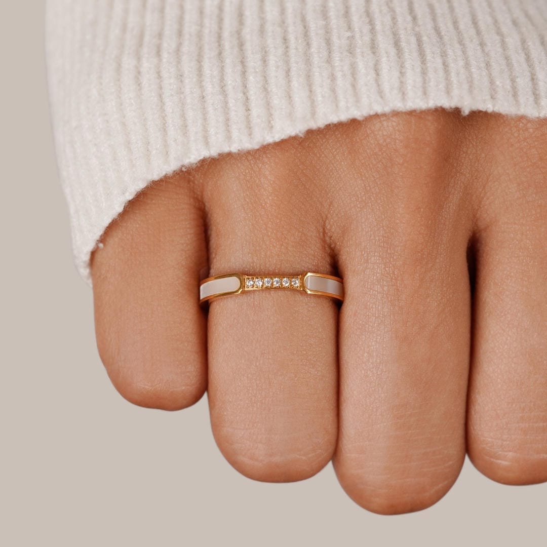 Bague Harmonie en Cristal et Perle de Luxe