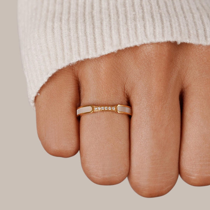 Bague Harmonie en Cristal et Perle de Luxe